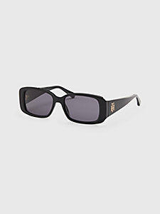 black rectangular large frame sunglasses for women tommy hilfiger