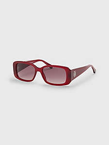 lunettes de soleil à montures épaisses rouge pour femmes tommy hilfiger