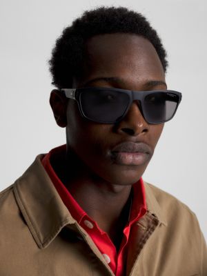 Polarised Rectangular Sunglasses | Black | Tommy Hilfiger