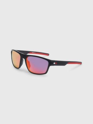 Polarised Rectangular Sunglasses Black Tommy Hilfiger