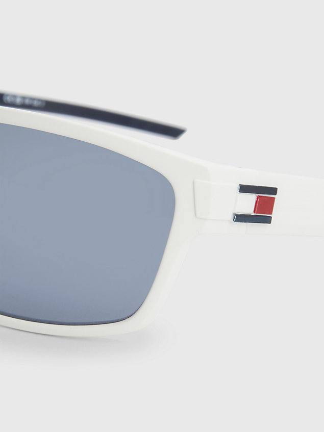 white polarised rectangular sunglasses for men tommy hilfiger