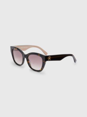 Chunky Monogram Cat-Eye Sunglasses, BROWN