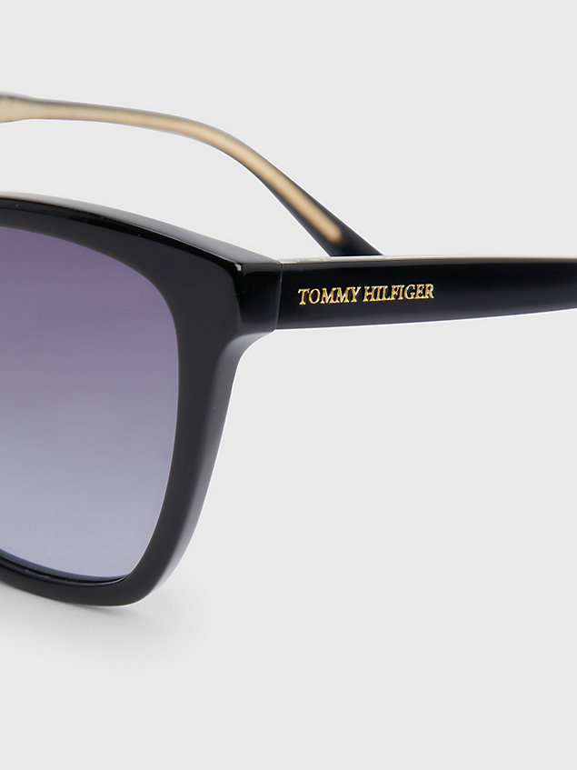 black oversized cat-eye-zonnebril voor dames - tommy hilfiger
