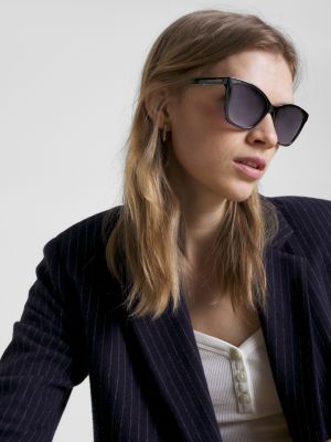 Oversized Cat Eye Sunglasses Black Tommy Hilfiger