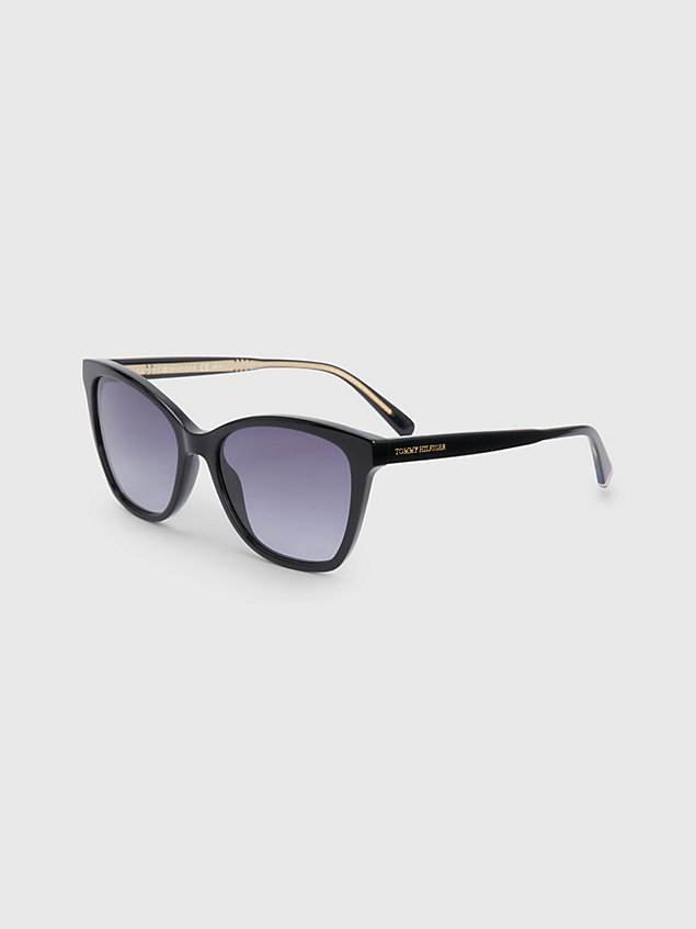black oversized cat-eye sunglasses for women tommy hilfiger