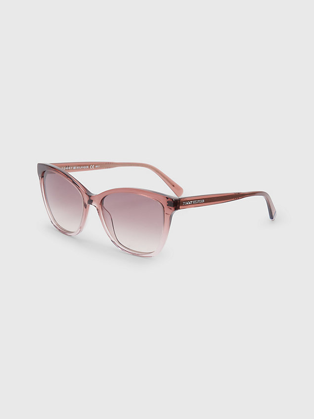 pink oversized cat-eye-zonnebril voor dames - tommy hilfiger