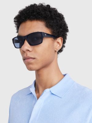 Tonal Flag Rectangular Sunglasses | Blue | Tommy Hilfiger