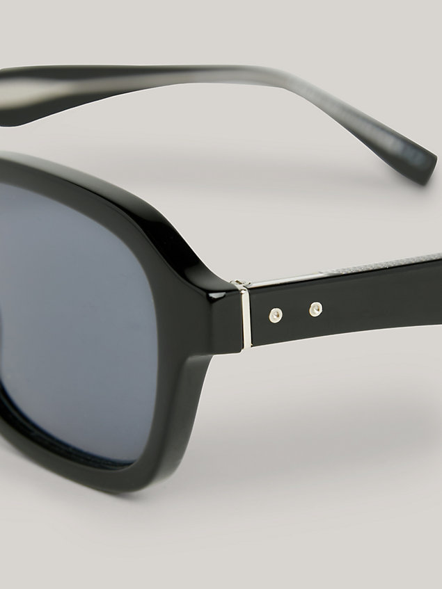 black rivet detail rectangular sunglasses for men tommy hilfiger