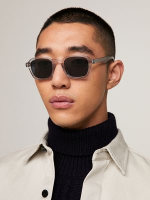 Rivet Detail Rectangular Sunglasses Grey Tommy Hilfiger