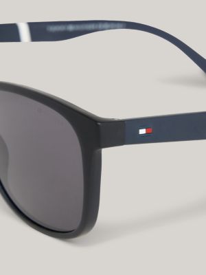 blue ovale sonnenbrille mit polo-piqué-struktur für herren - tommy hilfiger