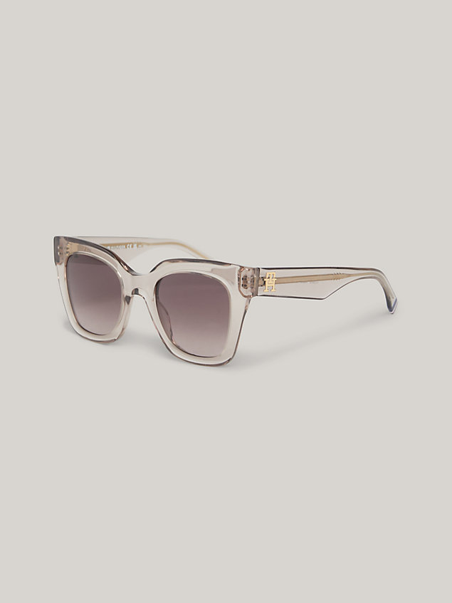 beige oversized butterfly th monogram sunglasses for women tommy hilfiger