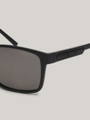 black quadratische verspiegelte sonnenbrille für herren - tommy hilfiger