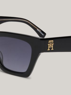 Narrow Rectangular Cat-Eye Sunglasses | Black | Tommy Hilfiger