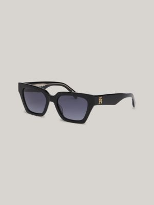 Narrow Rectangular Cat-Eye Sunglasses | Black | Tommy Hilfiger