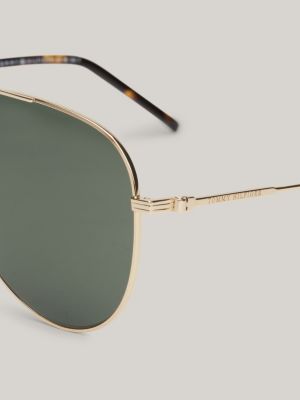 green pilotensonnenbrille aus edelstahl für herren - tommy hilfiger