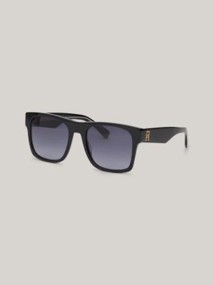 Gafas de sol cuadradas con monograma TH, Negro