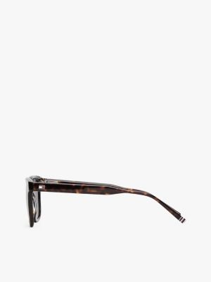 brown quadratische sonnenbrille mit nieten für herren - tommy hilfiger