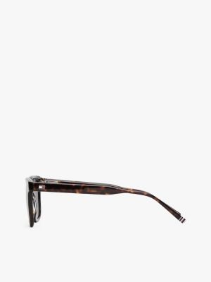 gafas cuadradas con tachuelas marrón de hombres tommy hilfiger