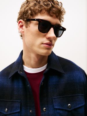 braun quadratische sonnenbrille mit nieten für herren - tommy hilfiger