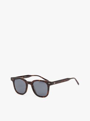 brown square rivet sunglasses for men tommy hilfiger