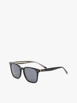 schwarz quadratische sonnenbrille mit th-monogramm für damen - tommy hilfiger