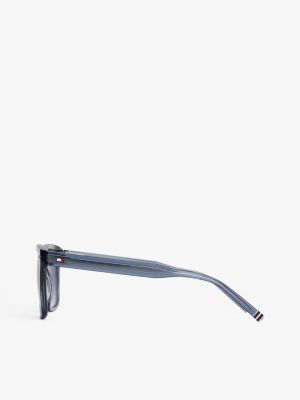 lunettes de soleil carrées bleu pour hommes tommy hilfiger