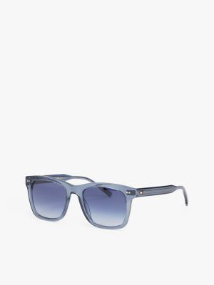 lunettes de soleil carrées bleu pour hommes tommy hilfiger