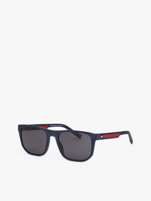 lunettes de soleil carrées bleu pour hommes tommy hilfiger