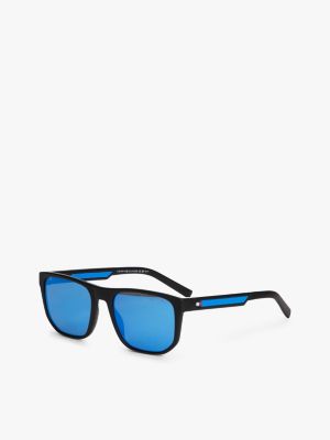 blue quadratische sonnenbrille für herren - tommy hilfiger