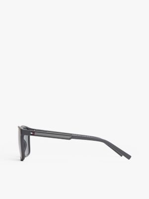 lunettes de soleil rectangulaires gris pour hommes tommy hilfiger