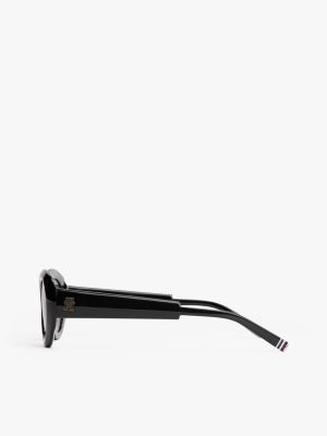 lunettes de soleil ovales noir pour femmes tommy hilfiger