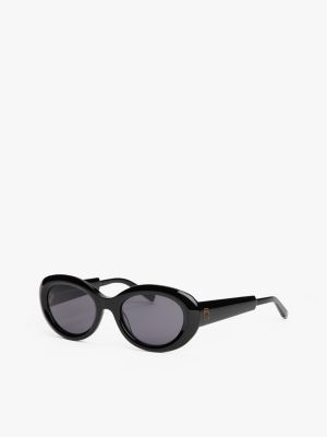 lunettes de soleil ovales noir pour femmes tommy hilfiger