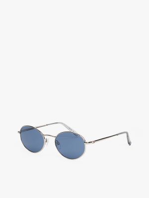 blau ovale sonnenbrille für gender-inclusive erwachsene - tommy hilfiger