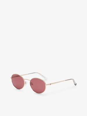 red oval sunglasses for adults gender inclusive tommy hilfiger