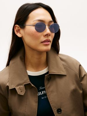 black oval sunglasses for adults gender inclusive tommy hilfiger