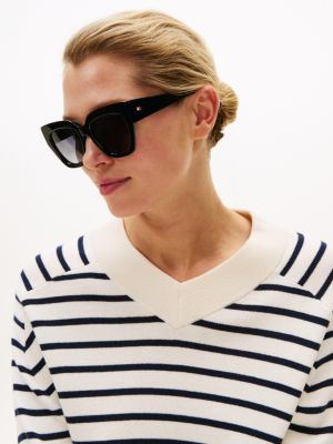 black cat eye sunglasses for women tommy hilfiger