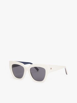 occhiali da sole cat eye white da donne tommy hilfiger