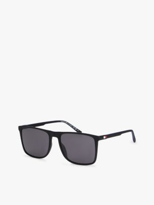 lunettes de soleil carrées en silicone blue pour hommes tommy hilfiger