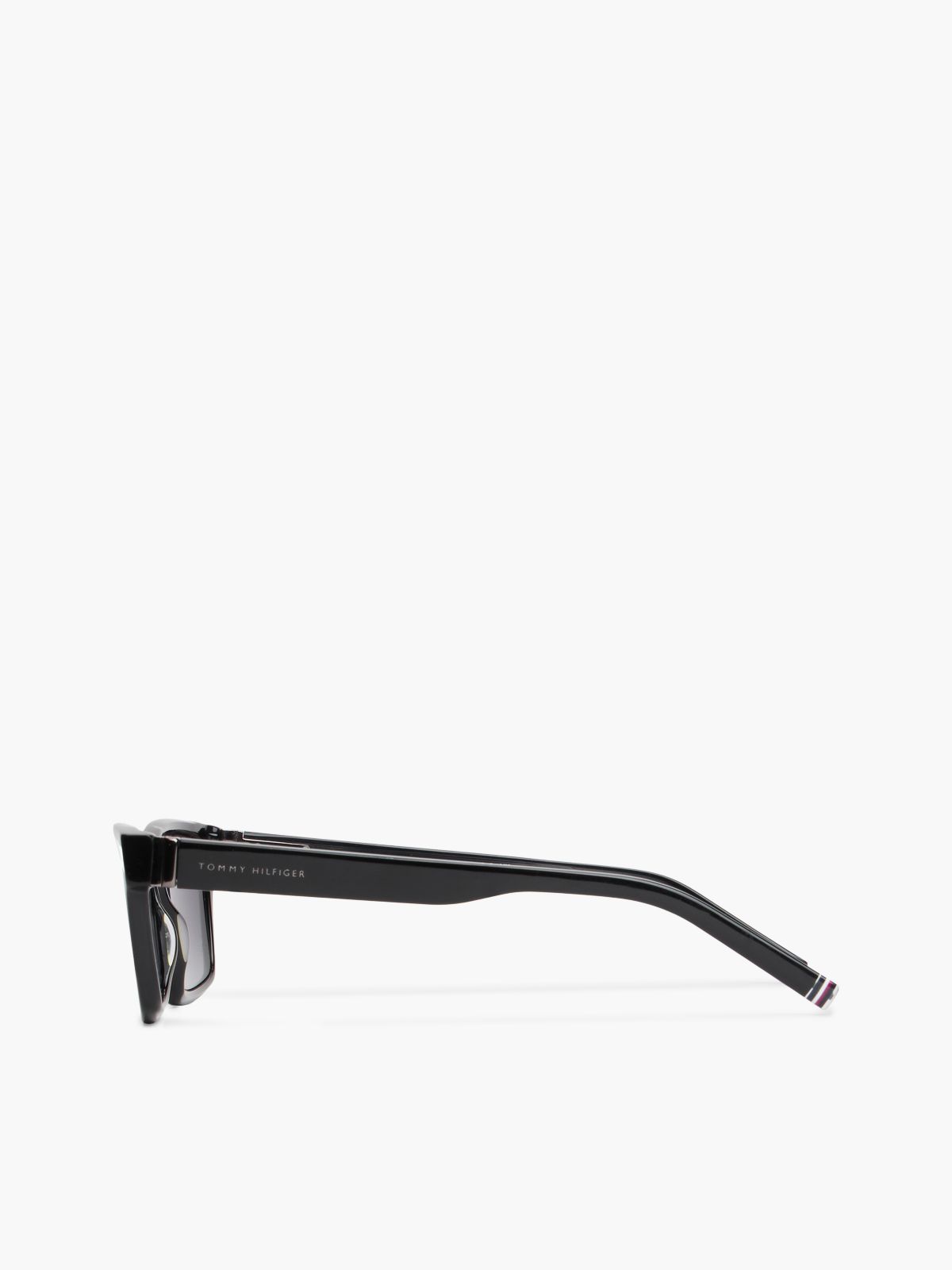 Signature Tip Rectangular Sunglasses — Black
