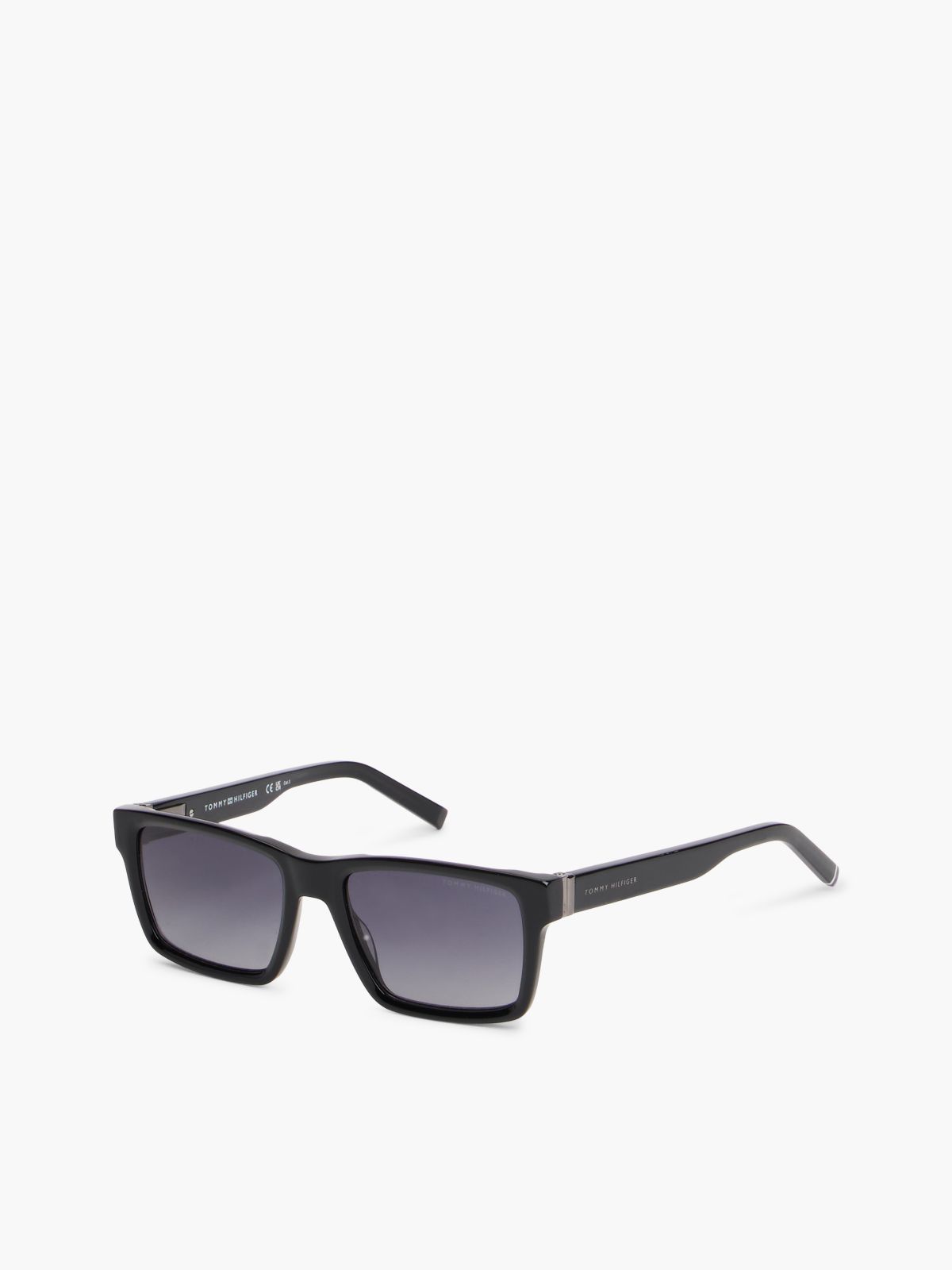 Signature Tip Rectangular Sunglasses — Black