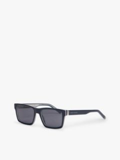Signature Tip Rectangular Sunglasses — Blue 1