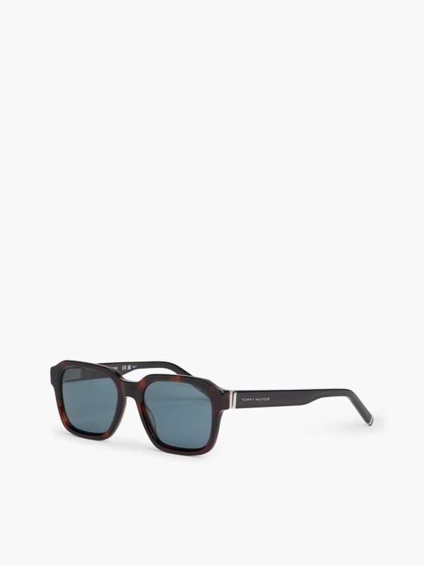 Signature Tip Square Sunglasses — Brown