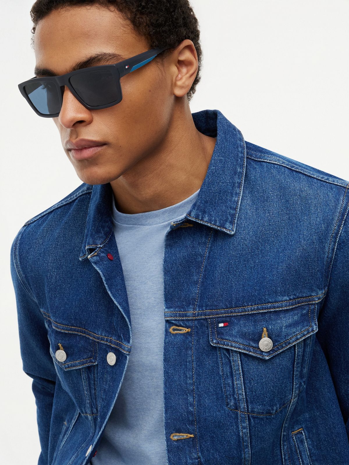Flag Square Sunglasses — Blue