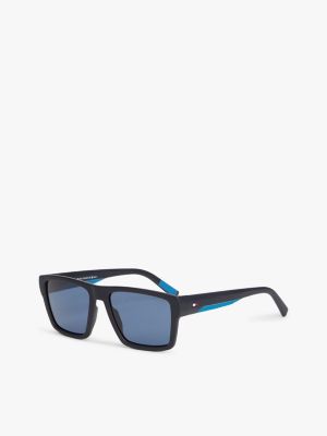 blue quadratische sonnenbrille mit flag für herren - tommy hilfiger