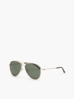 Stainless Steel Aviator Sunglasses — Green 1