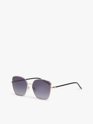grey cat-eye-sonnenbrille mit th-monogramm für damen - tommy hilfiger