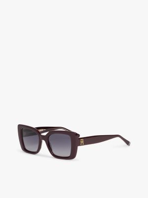 red th monogram polarised cat eye sunglasses for women tommy hilfiger