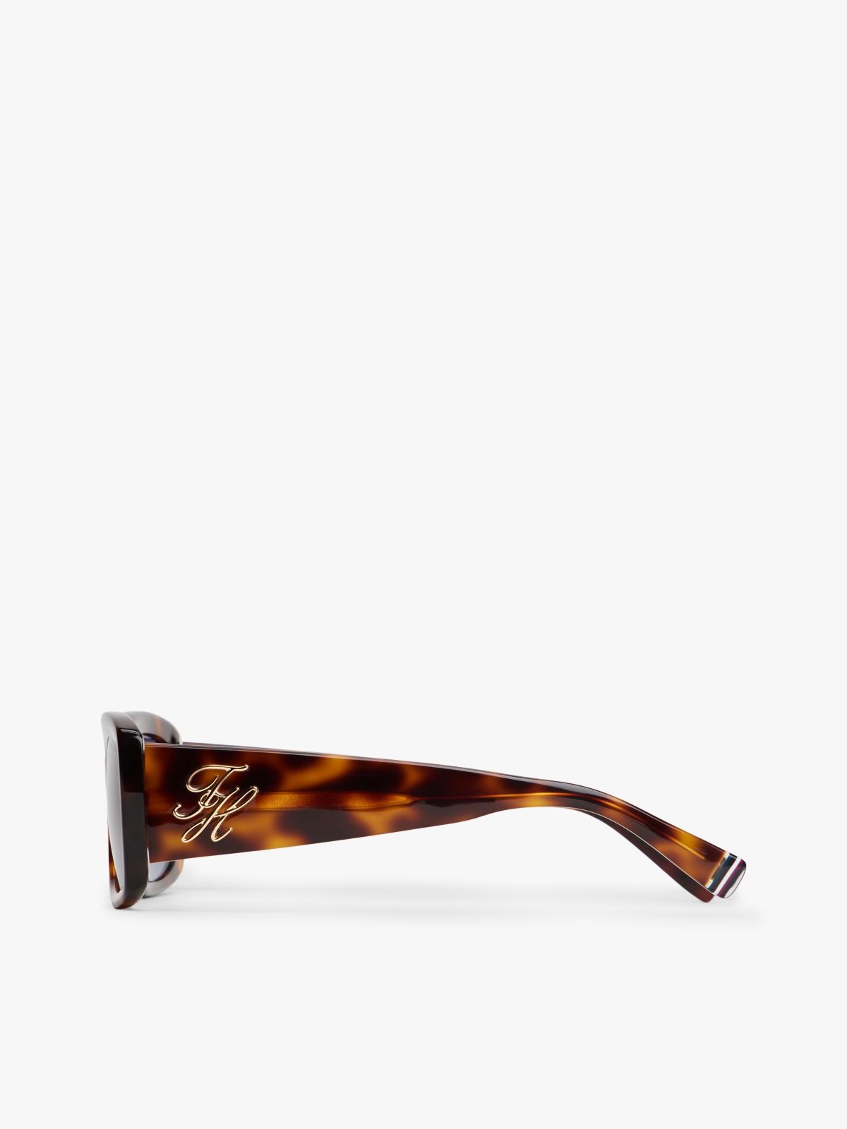 Logo Plaque Rectangular Sunglasses — Brown