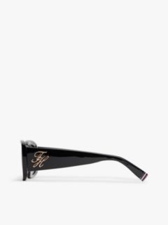 Logo Plaque Rectangular Sunglasses — Black 2