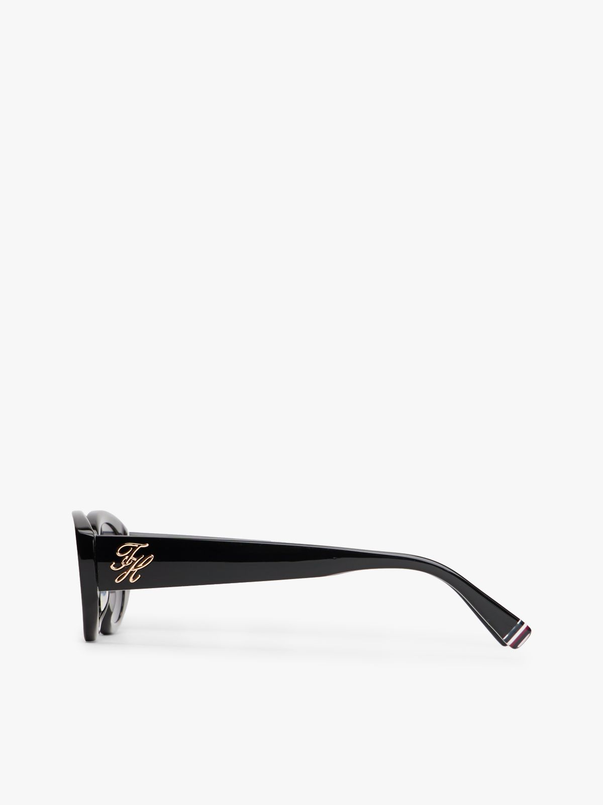 Logo Plaque Oval Sunglasses — Black